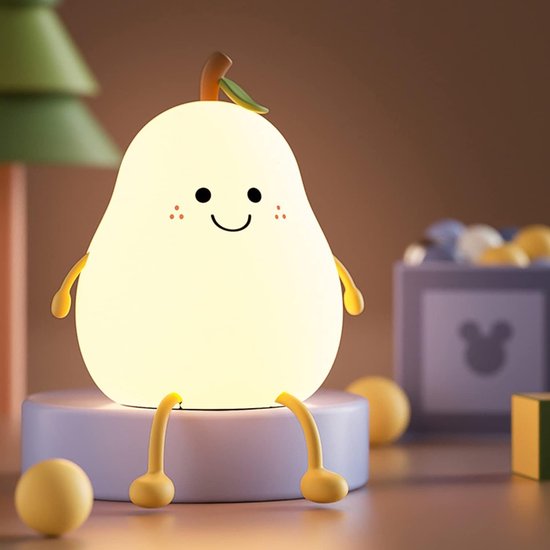 Kinderlampje oplaadbaar - Peertje - RGB & Warm licht van Merkloos