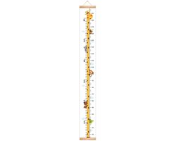 Kindermeetlat - Groeimeter voor kinderen - Maatmeter - 20*200 cm - Wandmontage - Decoratie kinderkamer - Meetliniaal voor baby's, meisjes, jongens - Giraffe