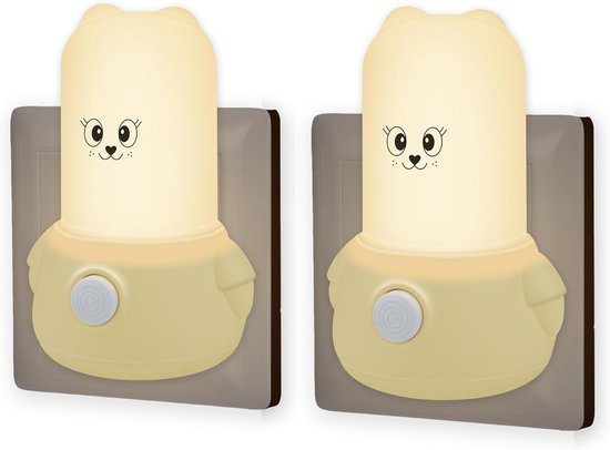 Kindernachtlampje met Sensor voor Stopcontact - Warm Licht voor Babykamer en Gang