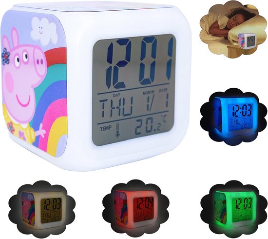 Kinderprojector Wekker met Nachtlampje, Datum en Temperatuur voor Meisjeskamer