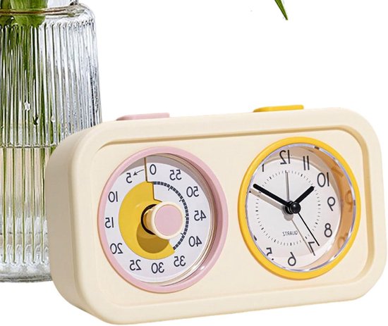 Kindertimer met nachtlamp - Visuele timer kleuters - Tijdsbewustzijn opbouwen - Stil alarmsysteem - 6 x 12 x 6 cm