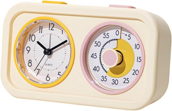 Kindertimer Nachtlamp - Leerhulp Aftellen - Dagelijkse Routine - Dubbel Display - 6 x 12 x 6 cm - Geel