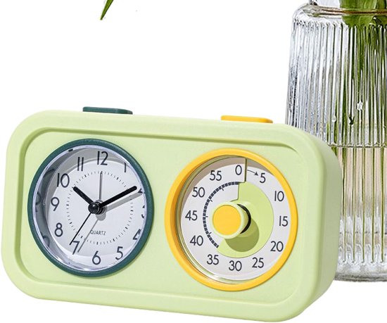 Kindertimer Visueel - Stille Timer - Poetsen Koken - Geluidloos Nachtlicht - 6x12x6 cm - Groen