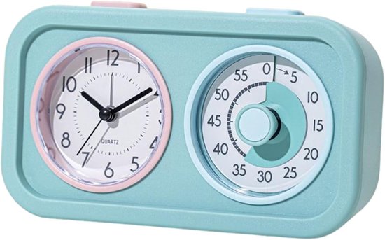 Kindertimer Visueel - Taakplanner Schema - Zelfmanagement Vaardigheden - Dubbelkleurig Voortgangspaneel - 6x12x6 cm - Blauw