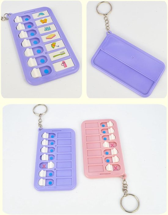 Kindertjes Checklist - Dagelijkse Routine Tabel - Gewoontes Ontwikkelen - Afneembare Schuifregelaar - 10 x 5.8 cm - Willekeurige Kleur