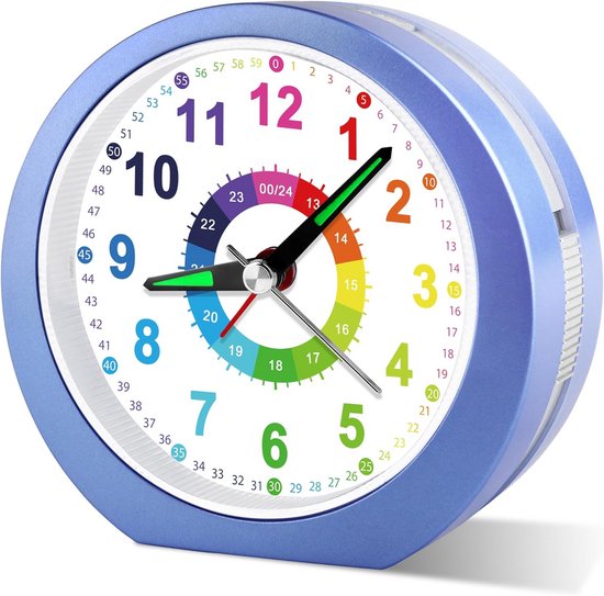 Kinderwekker Analoge Wekker Zonder Tikgeluid met Snooze en Nachtlampje