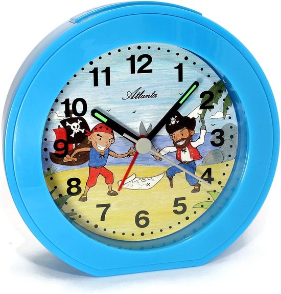 Kinderwekker Analoog - Kindertijd Leren - Tijd Leren - Stil Lopend Uurwerk - 13 cm Diameter - Blauw van Merkloos