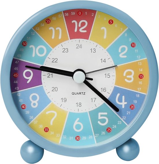 Kinderwekker Analoog - Leerklok Kinderen - Leren Klokkijken - Stille Scanbeweging Nachtlampje - 3 Inch - Roze