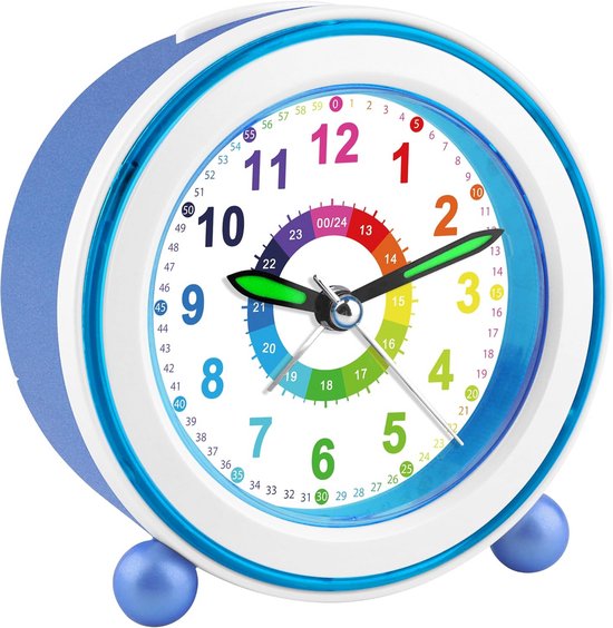 Kinderwekker Analoog Zonder Tikken met Nachtlampje en Snooze