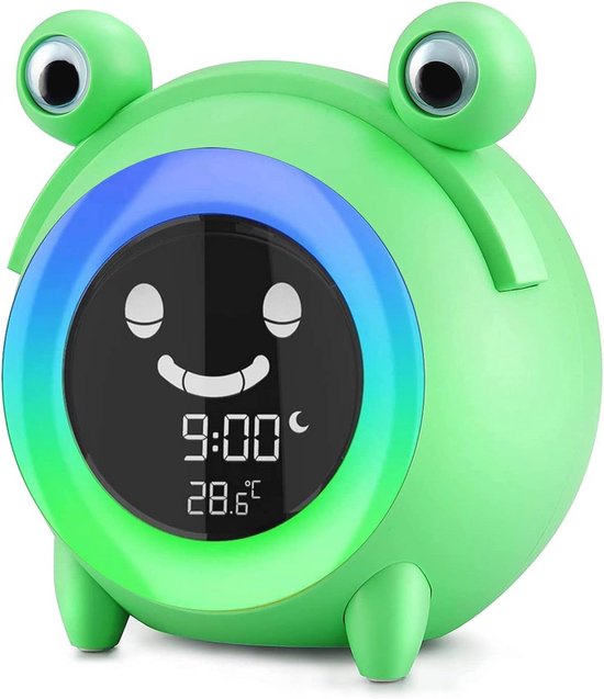 Kinderwekker, Baby Kinderen Slaap Training Klok met Wakker Licht, Digitale Wekker Nachtlampje Geluidsmachine Dutje Timer Snooze Functie Nachtklok voor Kinderen Peuters Kinderslaapkamer van Merkloos