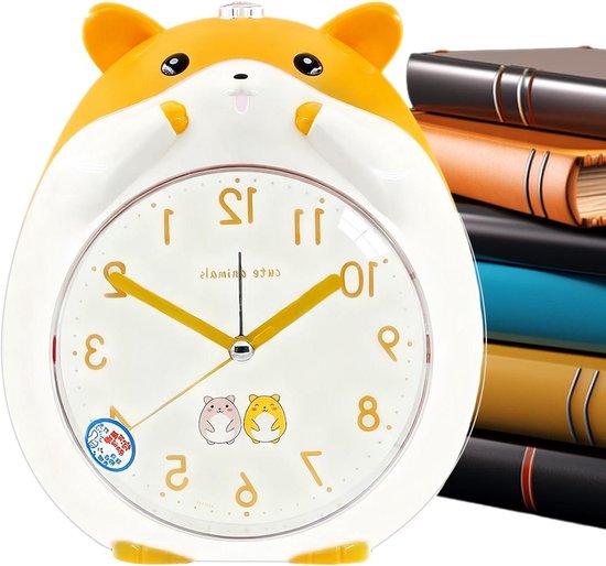 Kinderwekker Dierendesign - Nachtkastje Klok - Kinderkamer Aankleden - Zelfstandig Tijd Leren - 188 cm breed - Geel