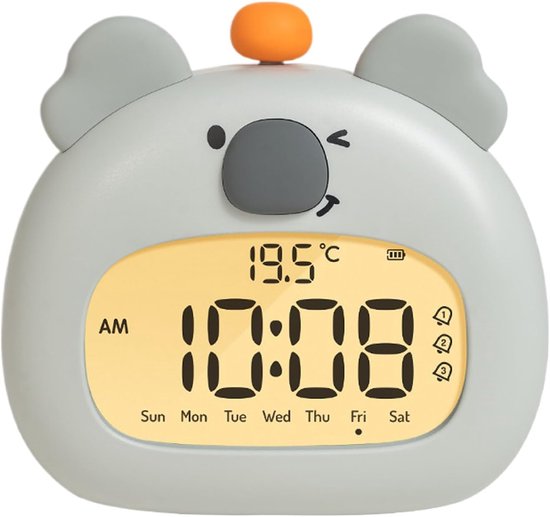 Kinderwekker - Dierenwekker - Wakker worden - Ingebouwd nachtlampje - 115 cm breed
