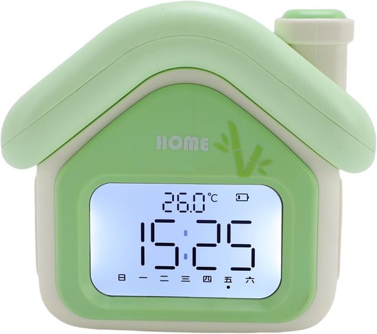 Kinderwekker Digitaal - Nachtlamp Klok - Tijd Leren - Ingebouwde Batterij - 127 x 95 x 148 mm - Groen