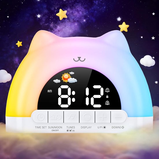 Kinderwekker Digitaal - Nachtlamp Klok - Wakker Worden - Elf Kleuren - Niet Vermeld - Meerdere Kleuren