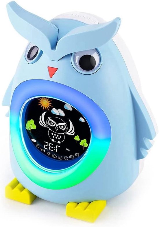 Kinderwekker Digitaal - Slaaptrainer Klok - Kinderen Leren Klokkijken - Met Slaapgeluiden - N.v.t. - Blauw