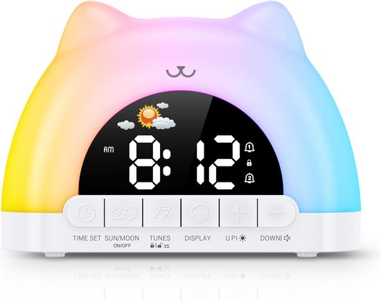 Kinderwekker - Digitale Wekker Slaapkamer - Slaaptrainer Kinderen - Nachtlamp van Merkloos