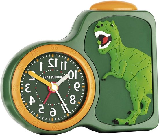 Kinderwekker Dinosaurus - Kinderwekker Stil - Kinderkamer Decoratie - Geruisloze Beweging - 15 x 13 cm - Groen