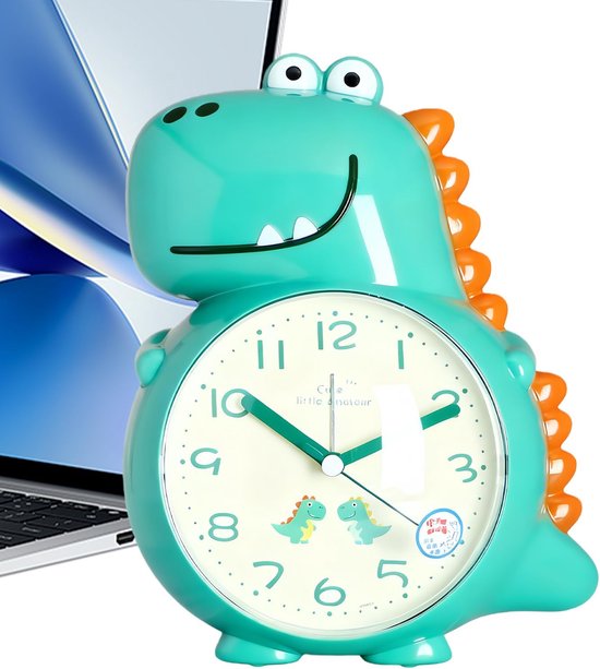 Kinderwekker Dinosaurus - Nachtlamp Klok - Wakker Worden - Met Liedjes - 188B cm - Groen