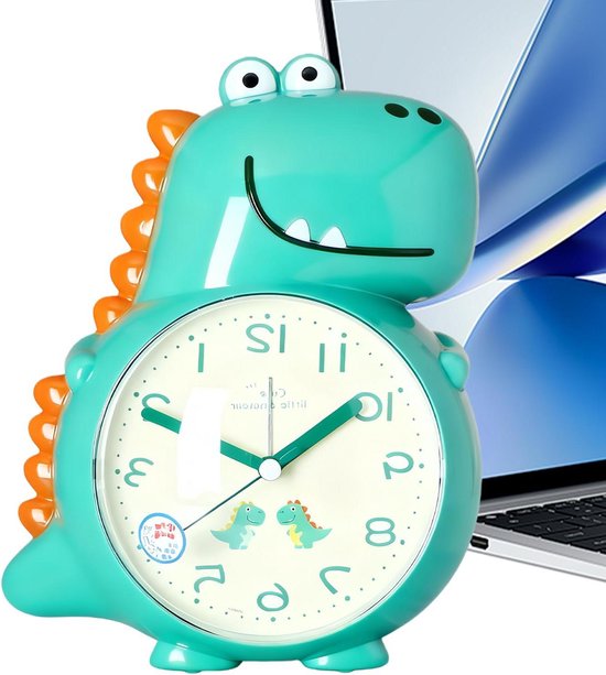 Kinderwekker Dinosaurus - Tafelklok Dier - Wakker Worden - Interactieve Spraak - 188 cm Breed - Groen