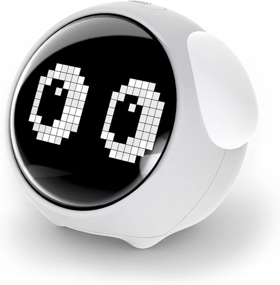 Kinderwekker Emoji - Nachtlamp Wekker - Kinderen Wakker Maken - Spraakgestuurd Nachtlampje - N.v.t. - Grijs