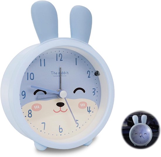 Kinderwekker - Kinderalarm - Leren Klokkijken - Stil Ontwerp - 5x3.81x5 cm - Blauw van Merkloos