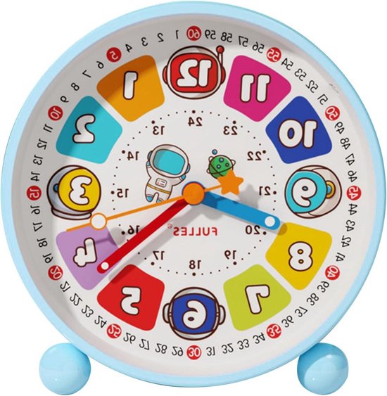 Kinderwekker - Kinderklok Analoog - Leren Klokkijken - Stille Scanbeweging - 11 cm Diameter - Wit
