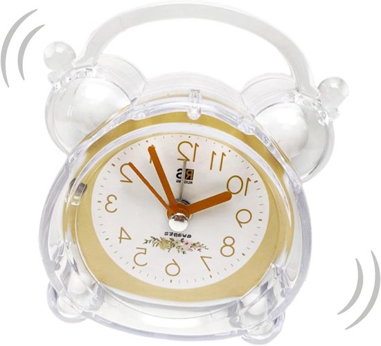 Kinderwekker - Kinderklokje Slaaptrainer - Kinderen Leren Klokkijken - Nachtlampje Temperatuur Snooze - 8.5x4x9.8cm - Wit