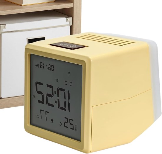 Kinderwekker LED Display - Nachtlamp Klok - Kinderen Wakker Maken - Speelse Ochtendroutine - 10W cm - Licht Geel