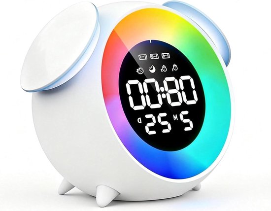 Kinderwekker met Licht - Slaaptrainer Wake-up light - Rustig Wakker Worden - Zonsopgangsimulator - 145 x 86 x 130 mm