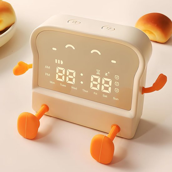 Kinderwekker met Nachtlampje en Sluimerfunctie - Digitale Wekker voor Kinderen