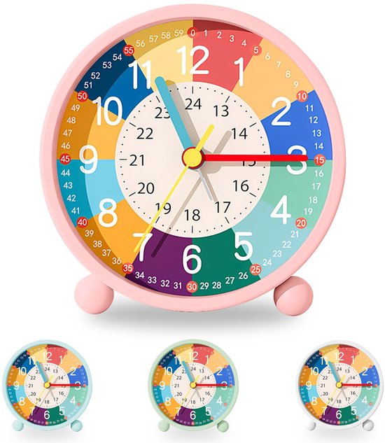 Kinderwekker met Nachtlampje en Zachte Wektoon - Roze
