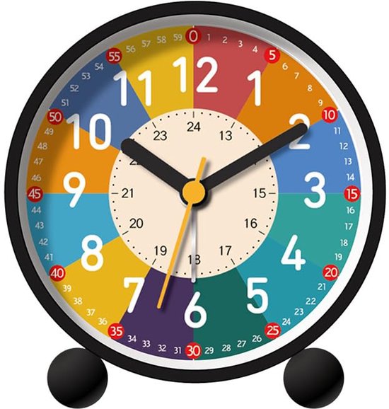 Kinderwekker met Nachtlampje - Stille Analoge Alarmklok voor Beginners van Merkloos