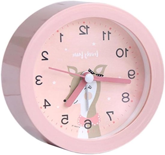 Kinderwekker - Nachtlamp Klok - Rustig Wakker Worden - Zachte Alarmtoon - 9.5 cm Diameter - Wit