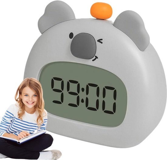 Kinderwekker - Nachtlamp - Slaaptraining - Oplaadbaar ontwerp - 12 cm hoog - Wit