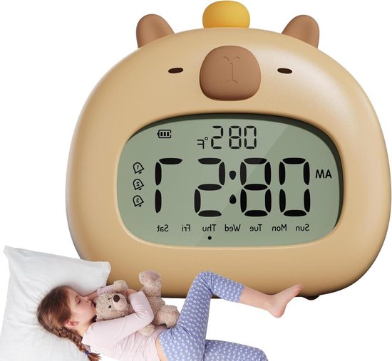 Kinderwekker Nachtlampje - Capybara lamp - Slaaproutine Ontwikkelen - Dimmbaar Warm Licht - 12 x 8 x 11 cm - Standaard