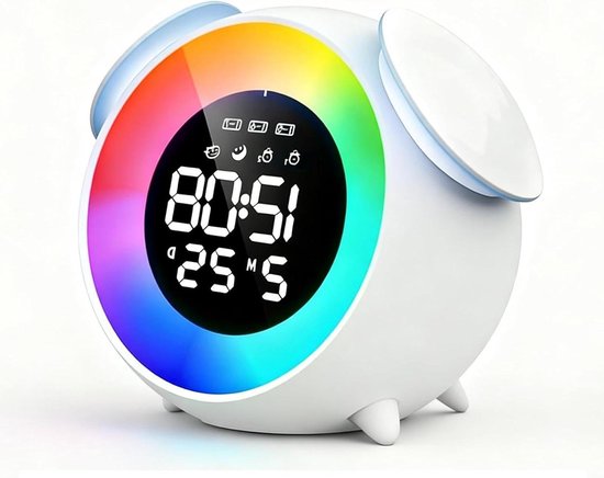 Kinderwekker Nachtlampje - Digitale Slaaptrainer - Kinderen Leren Slapen - Simuleert Zonsopgang - 145x86x13cm - Wit