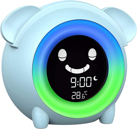 Kinderwekker Nachtlampje - Slaaptrainer Kinderen - Leren Wakker Worden - Met Dutje Timer - 15 x 10 x 15 cm