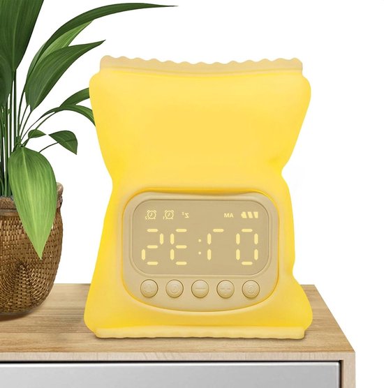 Kinderwekker Nachtlampje - Slaaptrainer Wekker - Kinderen Leren Wekken - Geleidelijk Licht - 14.6 cm Hoog - Veelkleurig