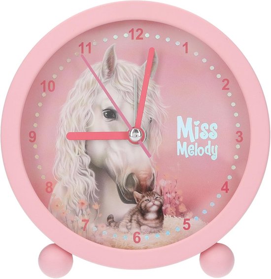 Kinderwekker Paarden - Stille Klok - Wakker Worden - Met Lichtfunctie - 113 x 381 x 119 cm - Roze