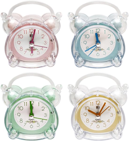 Kinderwekker - Slaaptrainer Klok - Kinderen Leren - Niet-tikkend Geluid - 8.5x4x9.8cm - Vrolijke Kleuren