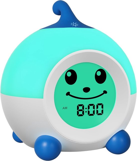 Kinderwekker Slaaptrainer - Lichtwekker Kinderen - Routine Opbouwen - Emoji en Kleurindicatie - Niet gespecificeerd - Blauw