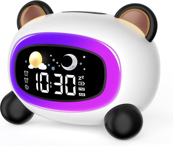 Kinderwekker - Slaaptrainer - Panda Vorm - Voor Jongens En Meisjes - Panda Kleur van Alecto