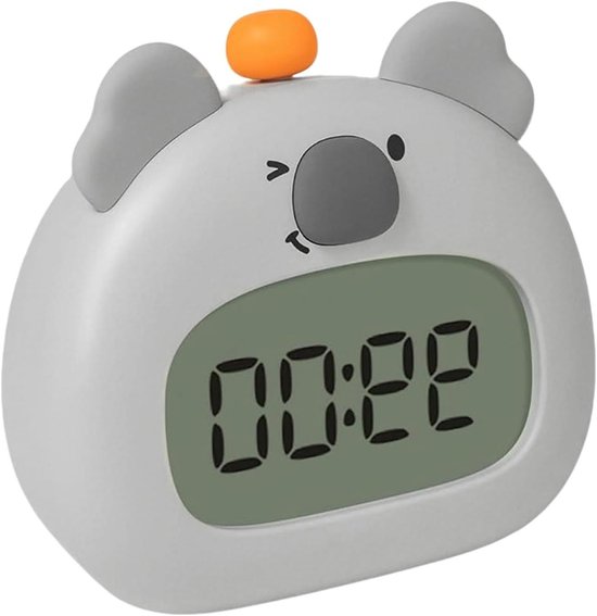 Kinderwekker Slaaptrainer - Peuterklok Nachtlampje - Ochtendroutine Bevorderen - Zelfstandige Instelling - 11.5 cm Breed - Wit