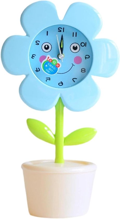 Kinderwekker Slaaptraining - Digitale Klok - Rustige Sfeer - Decoratief Opbergvak - 15 cm Breed - Blauw