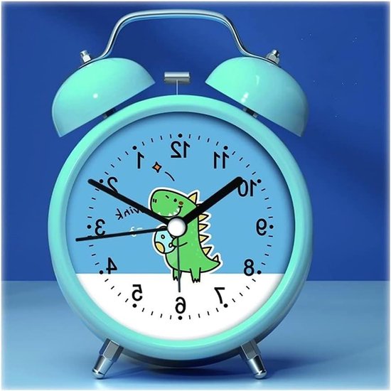 Kinderwekker - Stille Klok - Wakker Worden - Zacht Nachtlampje - 6.3 Inch Lengte - Blauw Roze