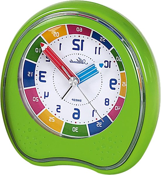 Kinderwekker - Stille wekker - Wakker worden - Potlood wijzers - 10 cm diameter - Meerkleurig