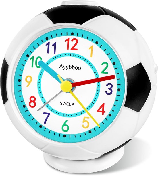 Kinderwekker Voetbal Analoge Wekker met Nachtlampje en Snooze