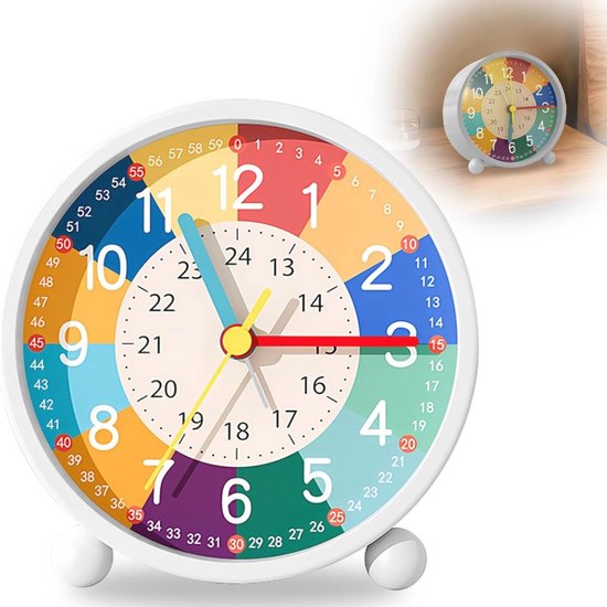 Kinderwekker zonder tikken met nachtlicht en zacht alarmgeluid voor jongens en meisjes van Merkloos