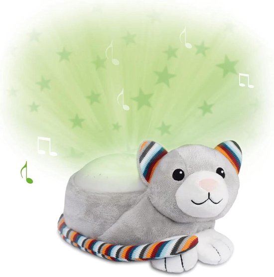 Kitten Sterrenprojector - Baby Nachtlampje - Rustgevend Slapen - Huilsensor Cry Sensor - Automatische Uitschakeling - Grijs