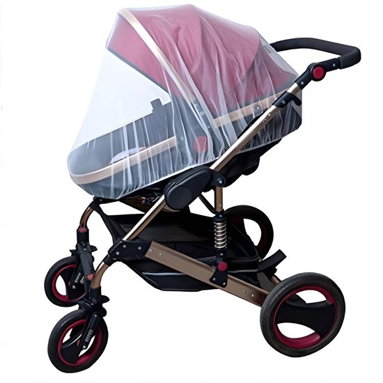 Klamboe voor Kinderwagen - Muggen & Insectengaas Babybed - Polyester - Muggennet - Volledige Dekking Universele Klamboe - Voor Kinderwagen, Kinderzitje En Babybedje - 1.5m - Wit